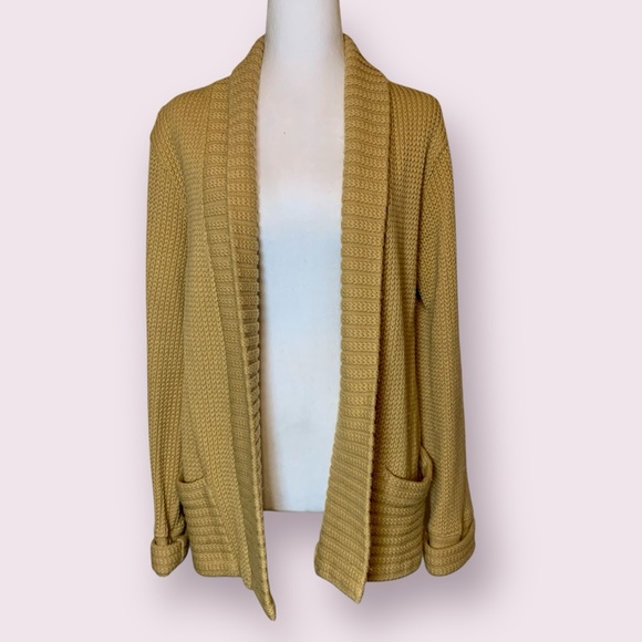St. Michael Vintage 1960 Cardigan Sweater Jacket Tan Size Medium Made In Britain - Picture 1 of 15